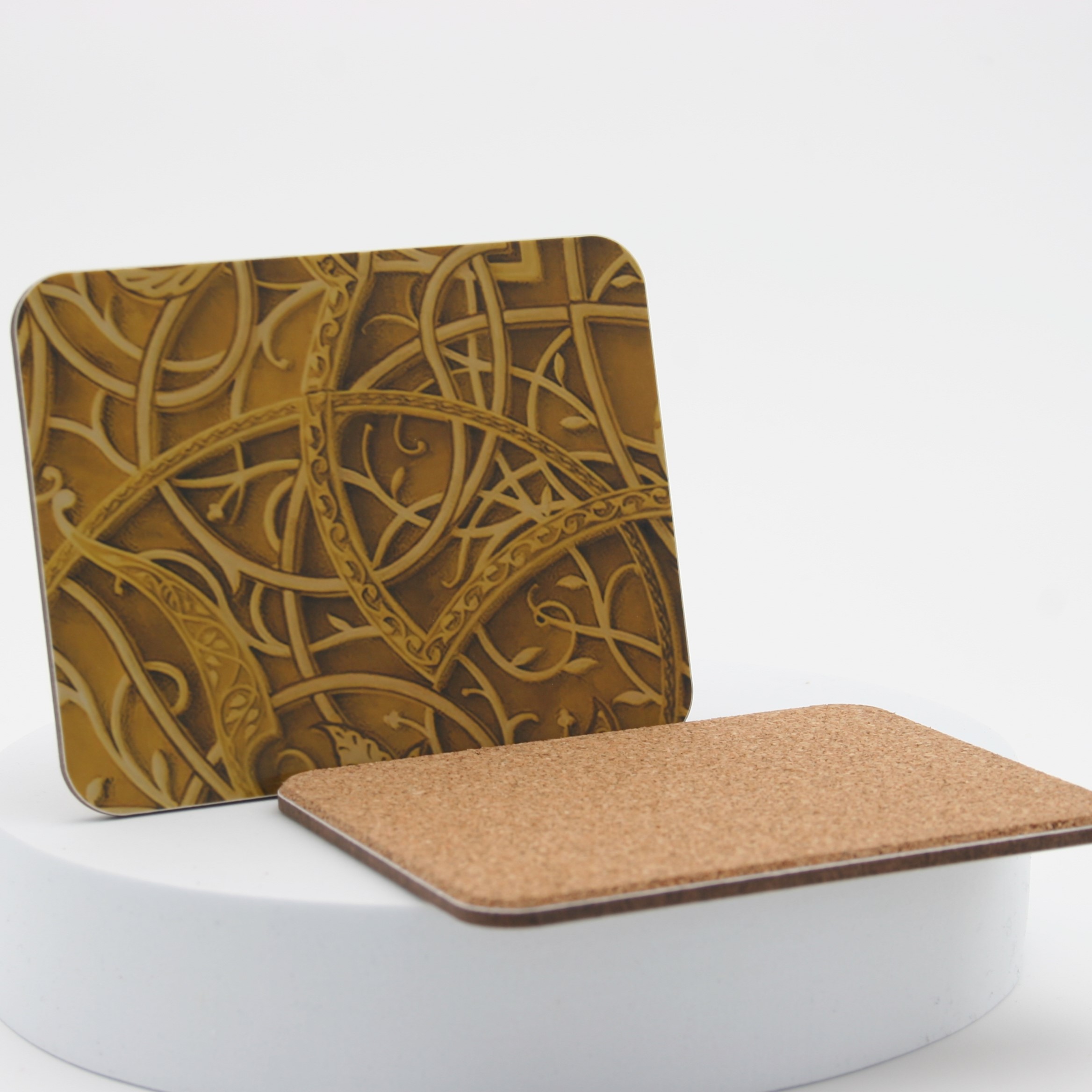 Rectangular coaster, cork backed 