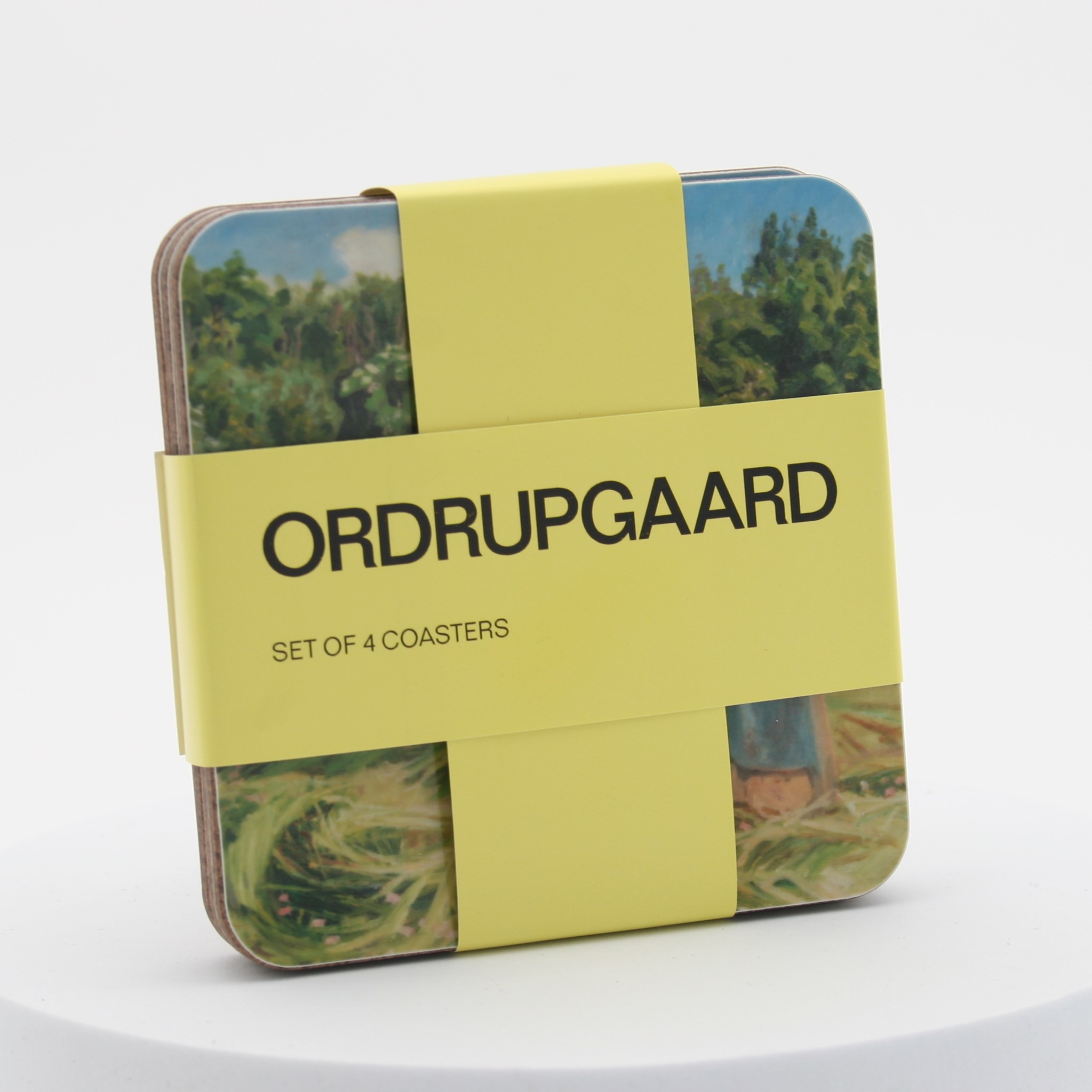 Coasters, set of 4 100mm x100mm, on FSC® wood, cork backed 