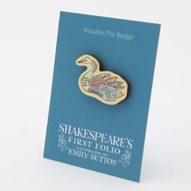 Wooden Pin Badge, within 30x 30 mm.